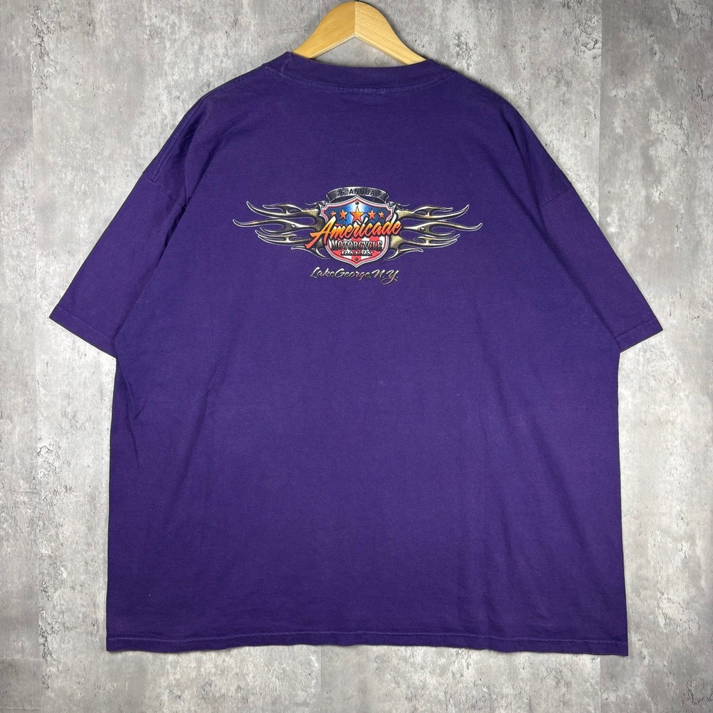 Vintage 2008 Americade Motorcycle Rally TShirt Purple 26th Annual Lake George NY